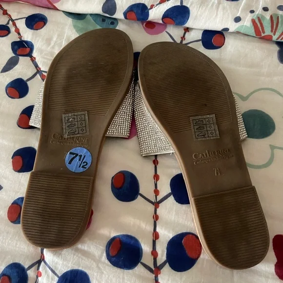 Catherine Sparkle Slides SZ 71/2 - Picture 3 of 3